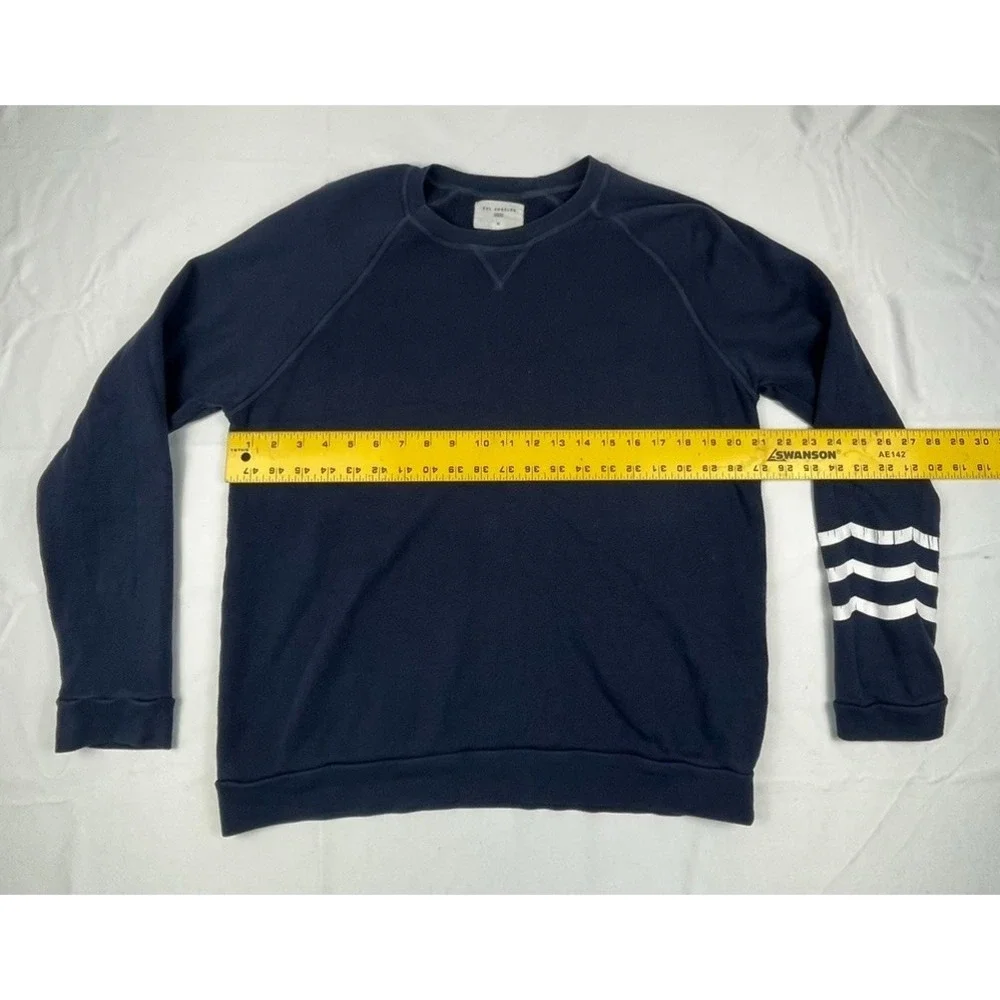 SOL ANGELES SWEATSHIRT XL NAVY CREWNECK PULLOVER STRIPE SLEEVE MAFE IN USA